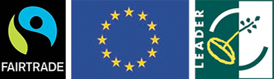Faitrade Logo, European Union Logo and Leader logo